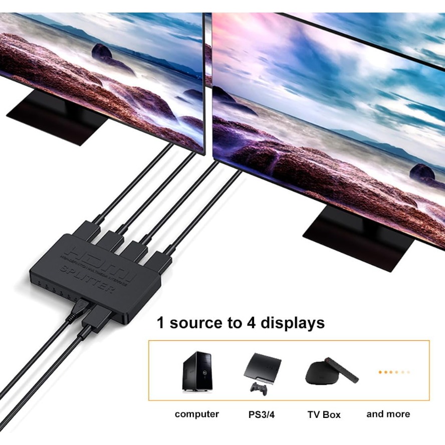 4K HDMI Splitter 1 in 4 Hub Ou - Esports Gaming Hub 评论和价格