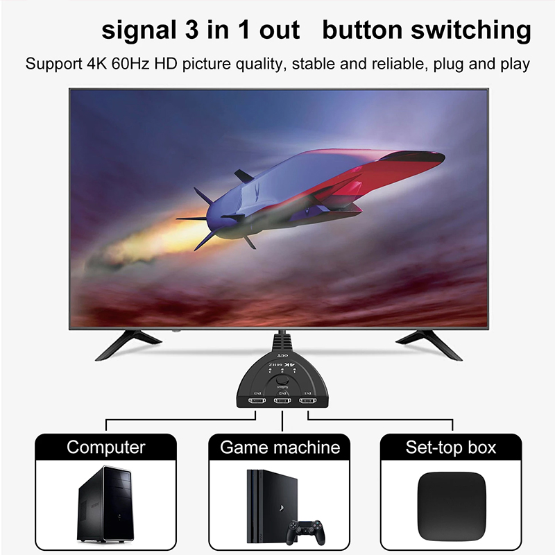 4K 60Hz 3D Mini 3 Port HD Swit - Esports Gaming Hub 评论和价格